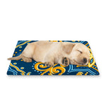Blue And Gold Bohemian Mandala Print Pet Cooling Mat Cover