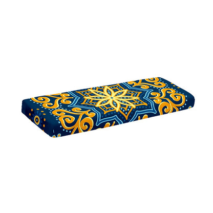 Blue And Gold Bohemian Mandala Print Piano Keyboard Cover