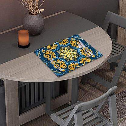 Blue And Gold Bohemian Mandala Print Placemat