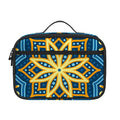 Blue And Gold Bohemian Mandala Print Portable Lunch Bag