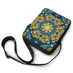 Blue And Gold Bohemian Mandala Print Rectangular Crossbody Bag