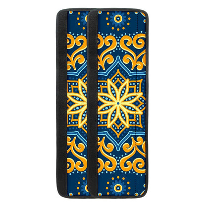 Blue And Gold Bohemian Mandala Print Refrigerator Handle Covers