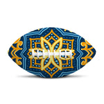 Blue And Gold Bohemian Mandala Print Rugby Ball