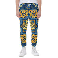 Blue And Gold Bohemian Mandala Print Joggers