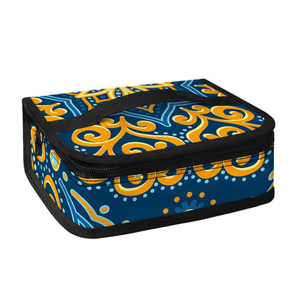 Blue And Gold Bohemian Mandala Print Small Lunch Bag