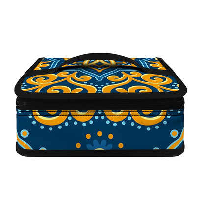 Blue And Gold Bohemian Mandala Print Small Lunch Bag