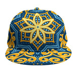 Blue And Gold Bohemian Mandala Print Snapback Cap