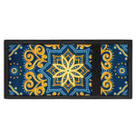 Blue And Gold Bohemian Mandala Print Trifold Wallet