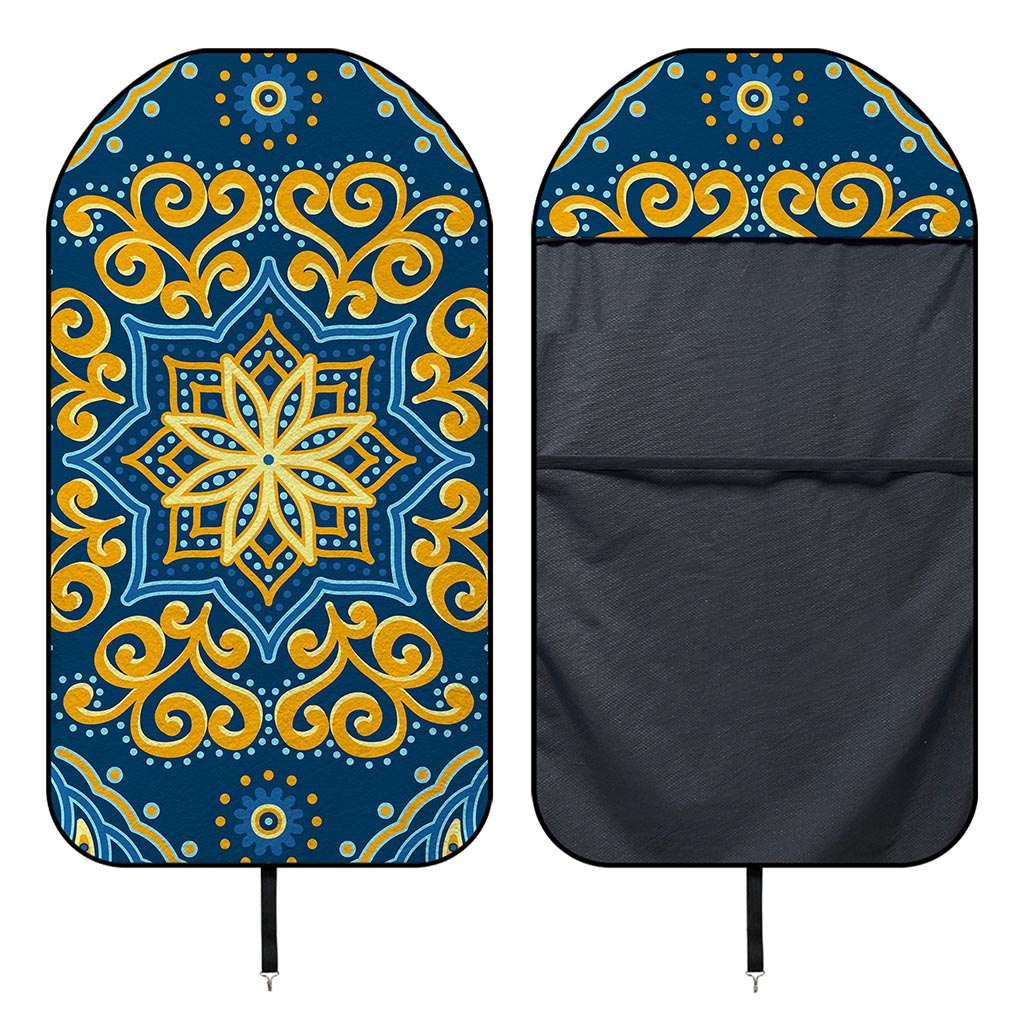 Blue And Gold Bohemian Mandala Print Waterproof Car Seat Cover