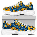 Blue And Gold Bohemian Mandala Print White Chunky Shoes