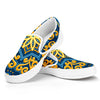 Blue And Gold Bohemian Mandala Print White Slip On Sneakers