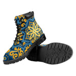 Blue And Gold Bohemian Mandala Print Work Boots