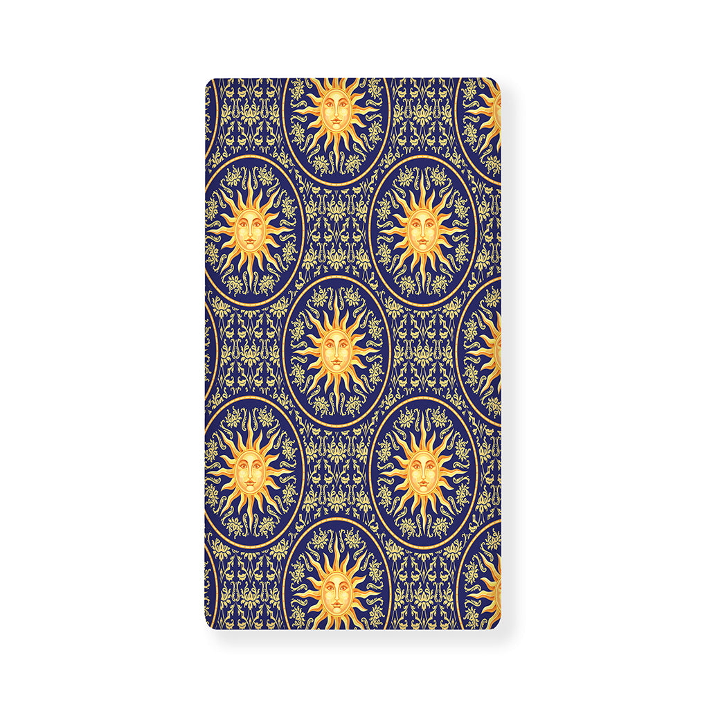 Blue And Gold Celestial Pattern Print Baby Crib Sheet