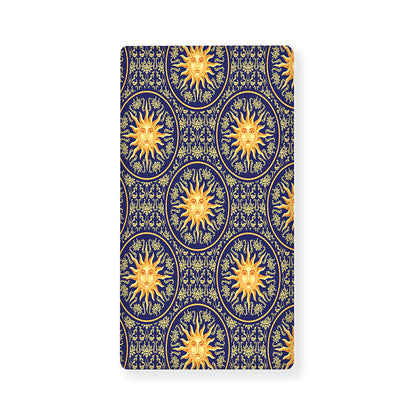 Blue And Gold Celestial Pattern Print Baby Crib Sheet