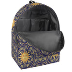 Blue And Gold Celestial Pattern Print Backpack