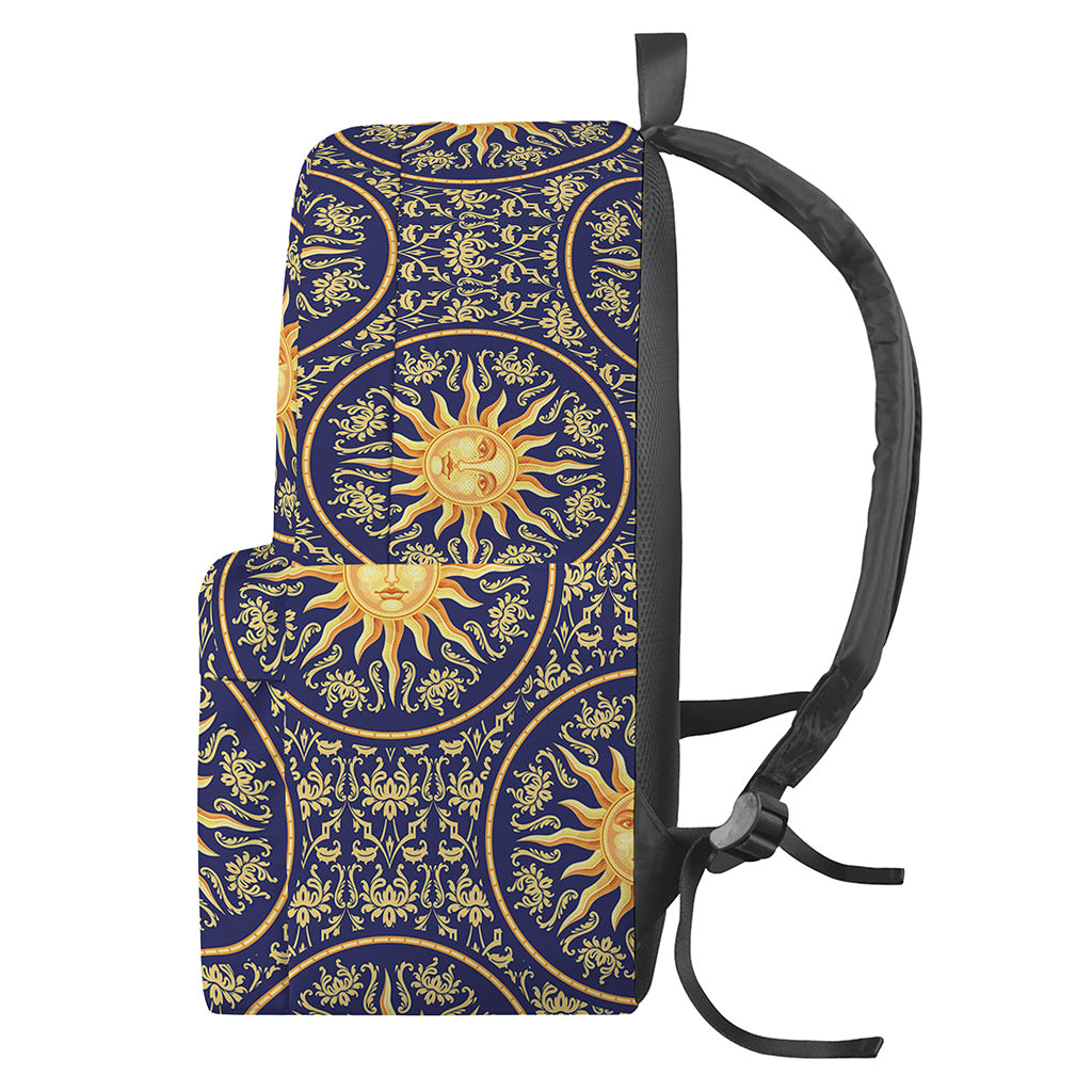 Blue And Gold Celestial Pattern Print Backpack