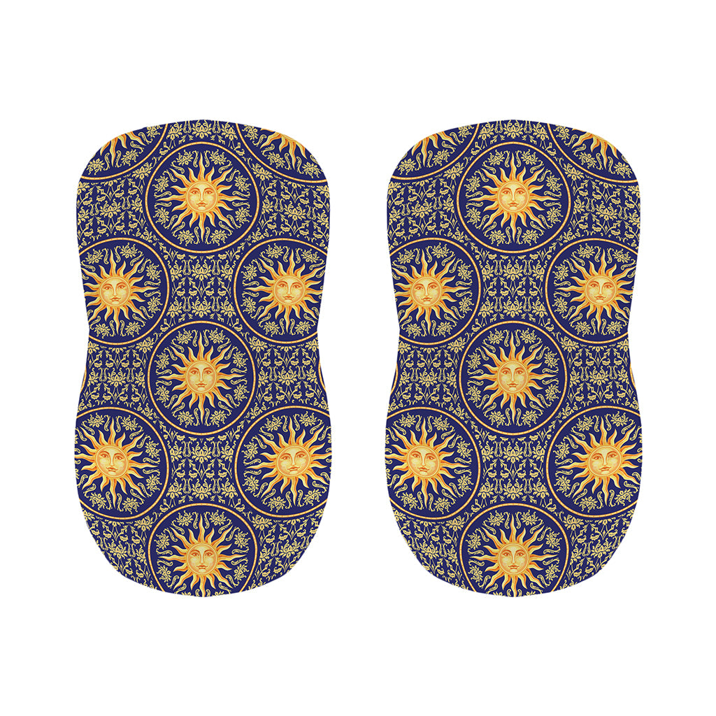 Blue And Gold Celestial Pattern Print Bar Stool Covers