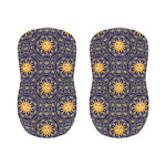 Blue And Gold Celestial Pattern Print Bar Stool Covers