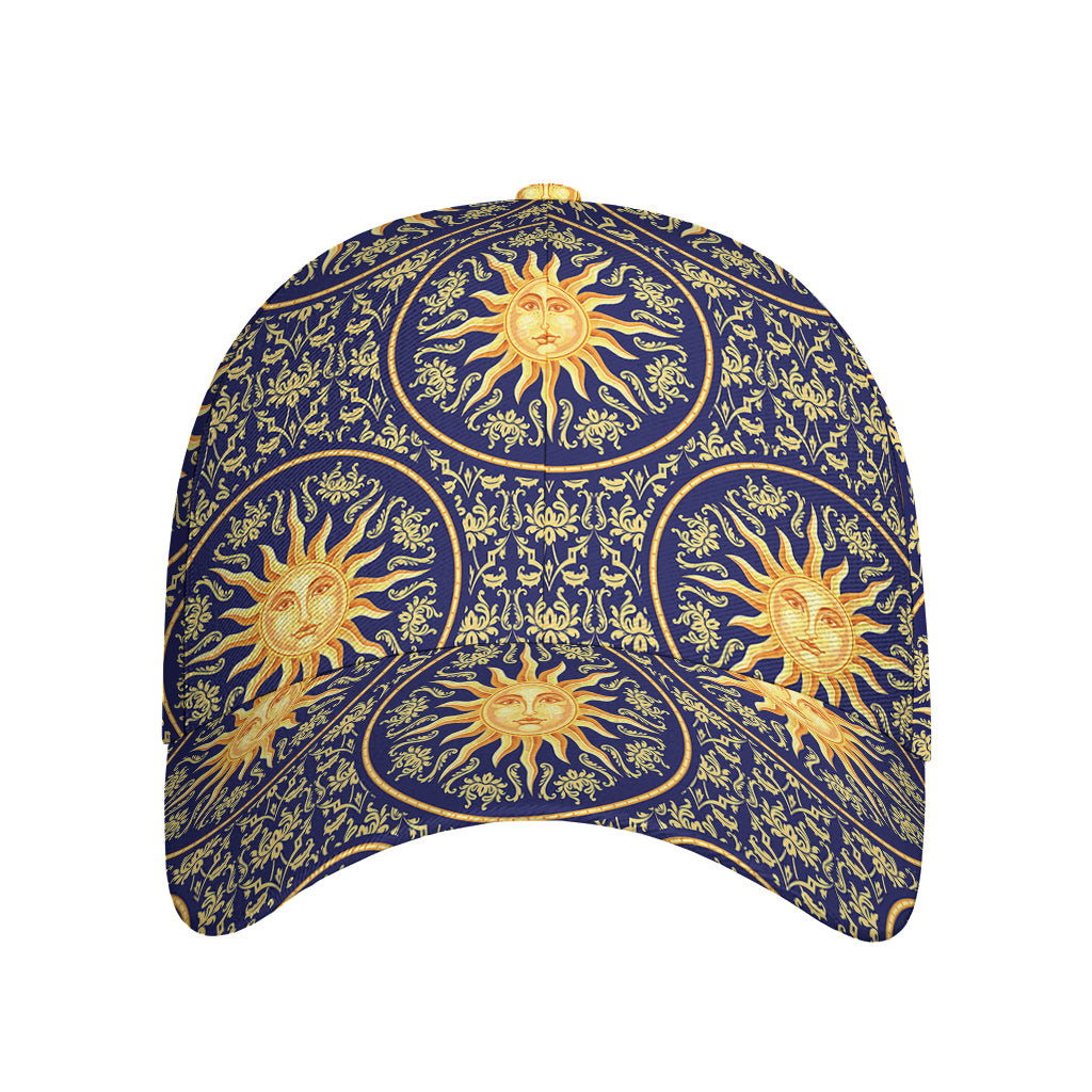 Blue And Gold Celestial Pattern Print Baseball Cap