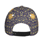 Blue And Gold Celestial Pattern Print Baseball Cap