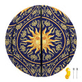 Blue And Gold Celestial Pattern Print Basketball