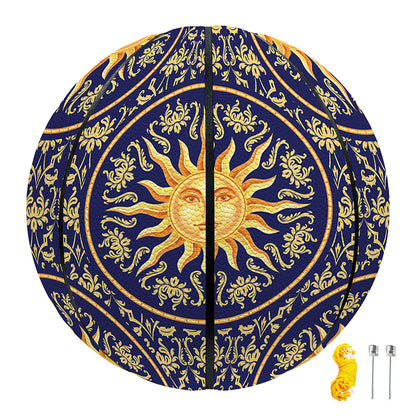 Blue And Gold Celestial Pattern Print Basketball