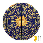Blue And Gold Celestial Pattern Print Basketball