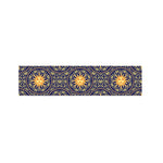 Blue And Gold Celestial Pattern Print Bed Runner