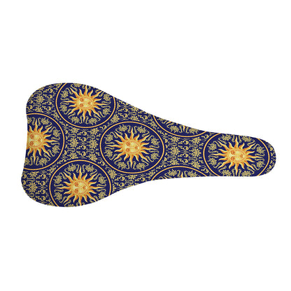 Blue And Gold Celestial Pattern Print Bicycle Seat Cover