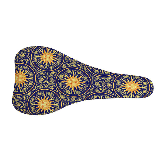 Blue And Gold Celestial Pattern Print Bicycle Seat Cover