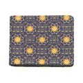 Blue And Gold Celestial Pattern Print Bifold Wallet