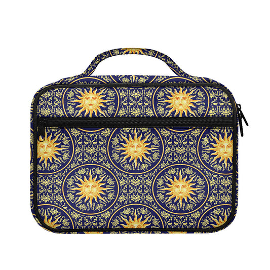 Blue And Gold Celestial Pattern Print Briefcase Bible Bag