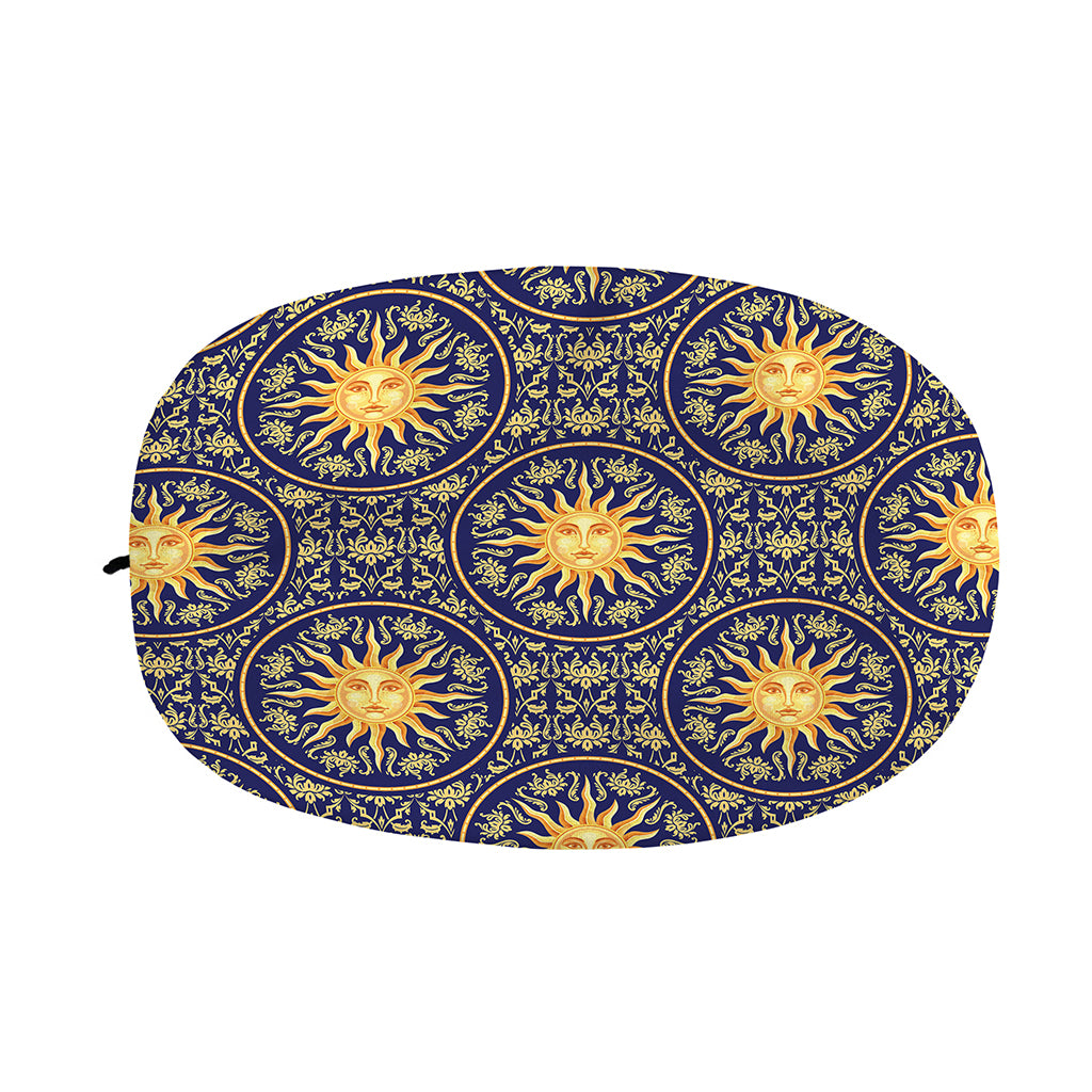 Blue And Gold Celestial Pattern Print Car Side Mirror Covers