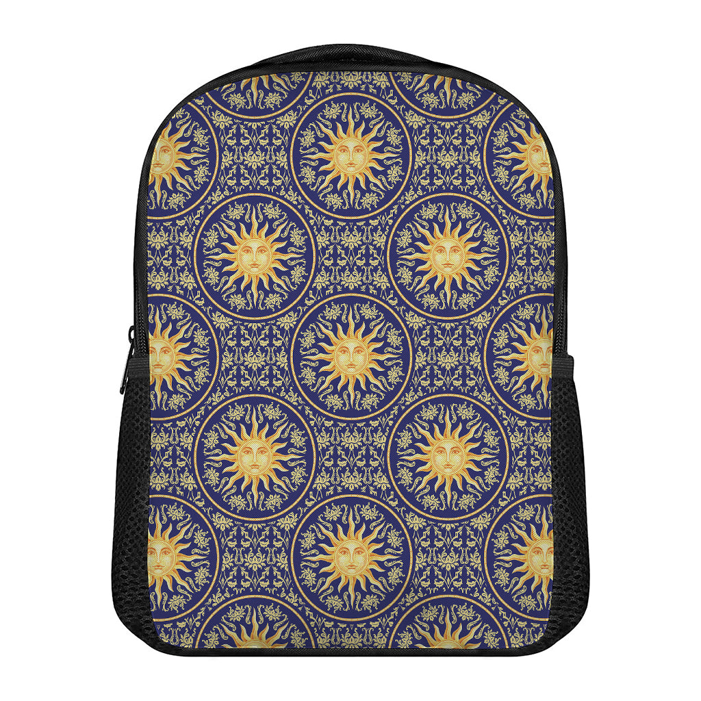 Blue And Gold Celestial Pattern Print Casual Backpack