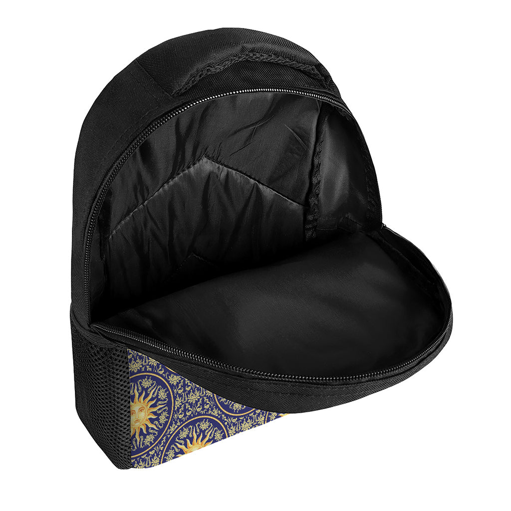 Blue And Gold Celestial Pattern Print Casual Backpack