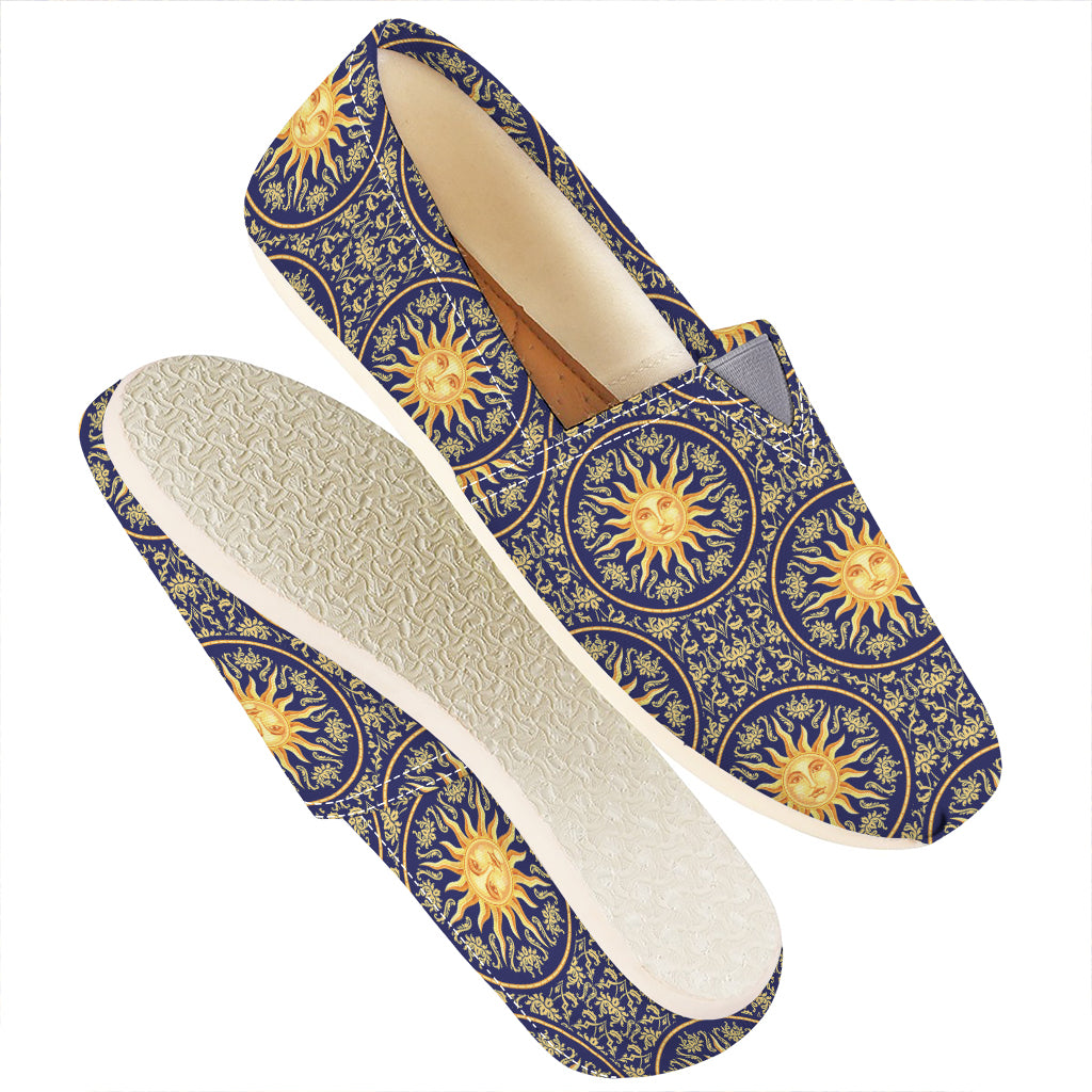 Blue And Gold Celestial Pattern Print Casual Shoes