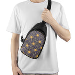 Blue And Gold Celestial Pattern Print Chest Bag