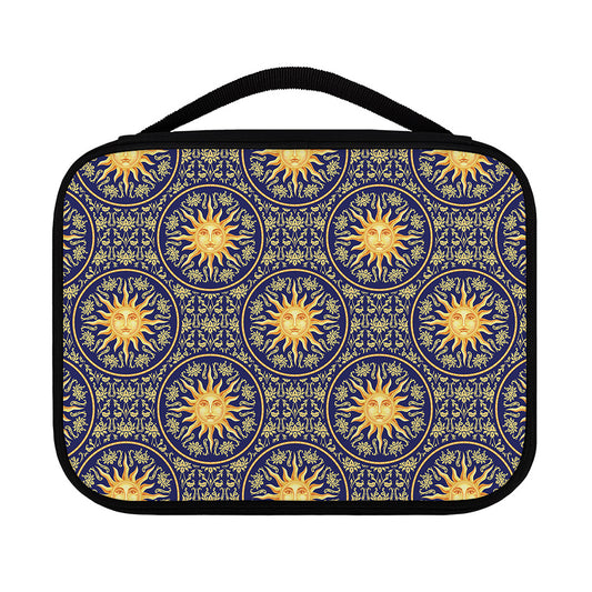 Blue And Gold Celestial Pattern Print Classic Bible Case