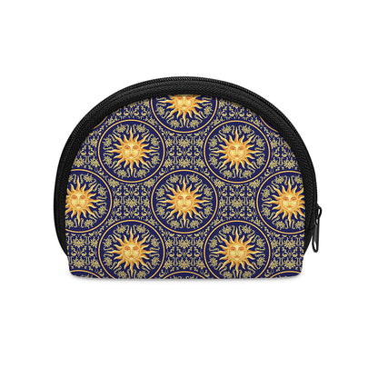 Blue And Gold Celestial Pattern Print Coin Purse