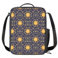 Blue And Gold Celestial Pattern Print Crossbody Lunch Bag
