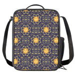 Blue And Gold Celestial Pattern Print Crossbody Lunch Bag