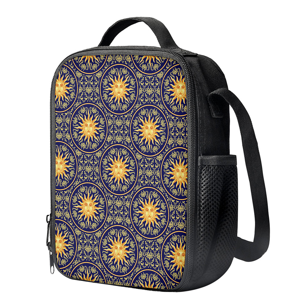 Blue And Gold Celestial Pattern Print Crossbody Lunch Bag