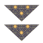 Blue And Gold Celestial Pattern Print Dog Bandana