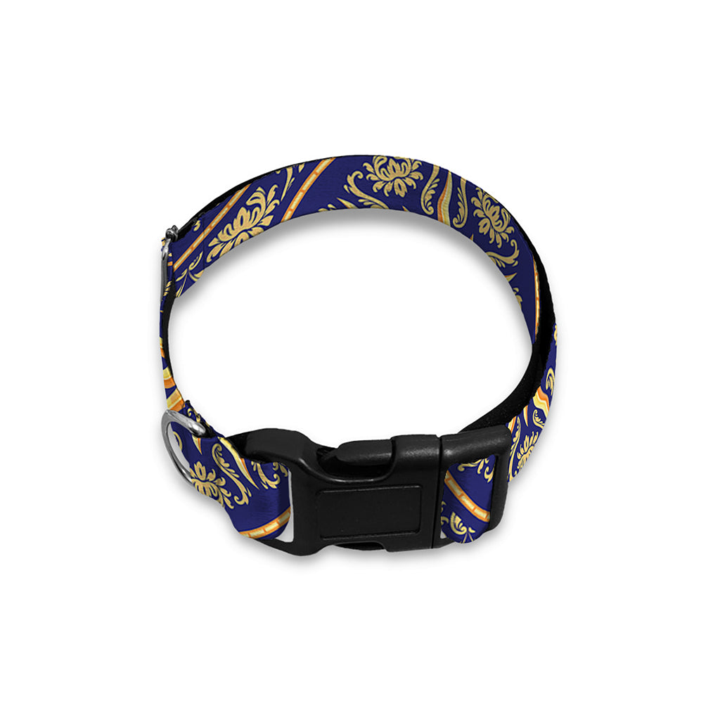 Blue And Gold Celestial Pattern Print Dog Collar