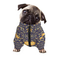 Blue And Gold Celestial Pattern Print Dog Zip Up Jacket