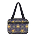 Blue And Gold Celestial Pattern Print Double Strap Bible Bag