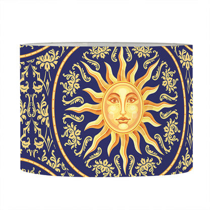 Blue And Gold Celestial Pattern Print Drum Lamp Shade