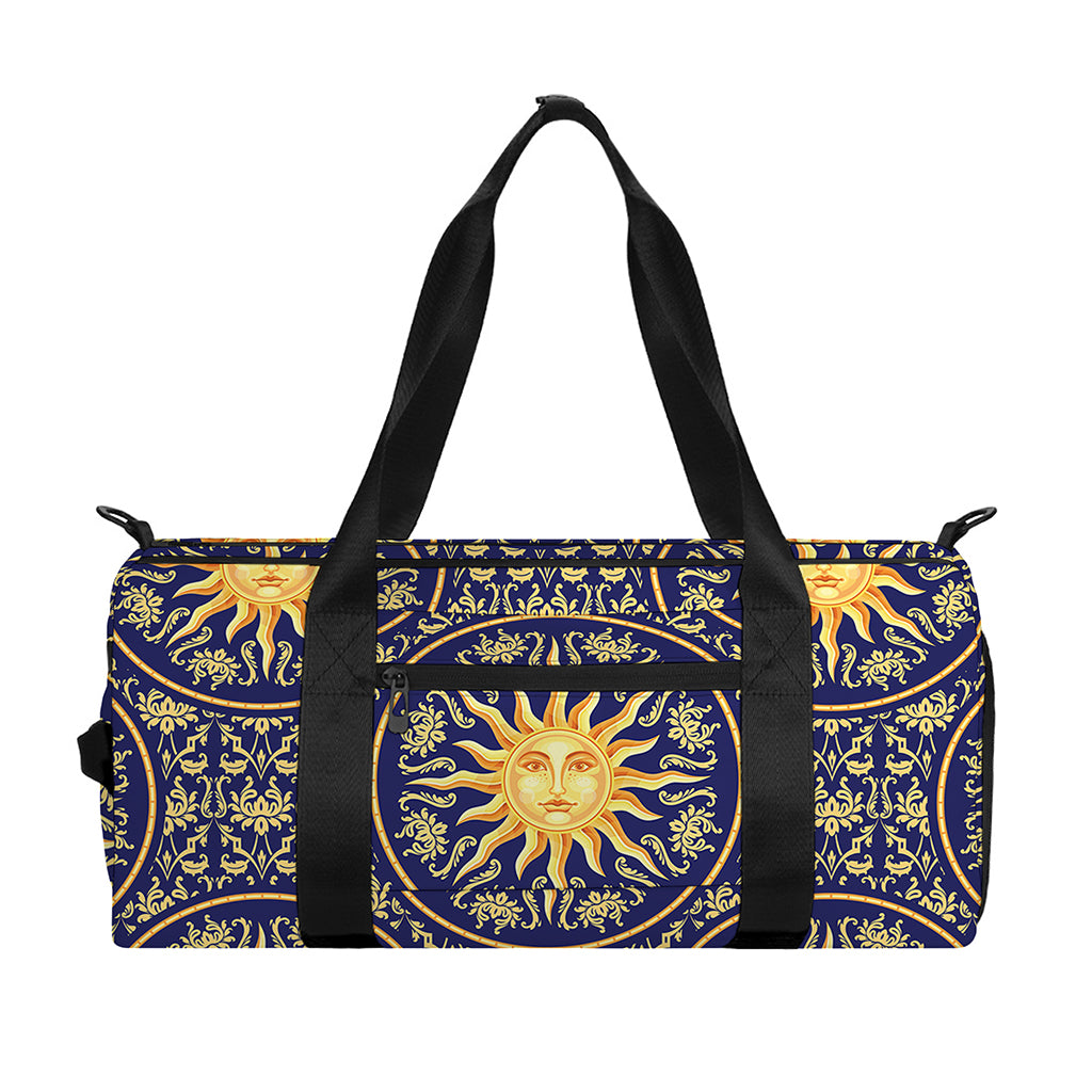 Blue And Gold Celestial Pattern Print Gym Bag
