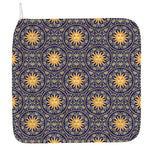Blue And Gold Celestial Pattern Print Hand Towel