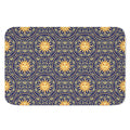 Blue And Gold Celestial Pattern Print Indoor Door Mat